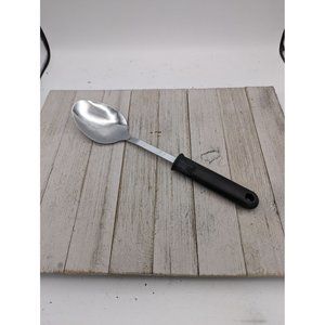 Ekco #3 Black Handled Chrome Plated Solid Serving Spoon  12"